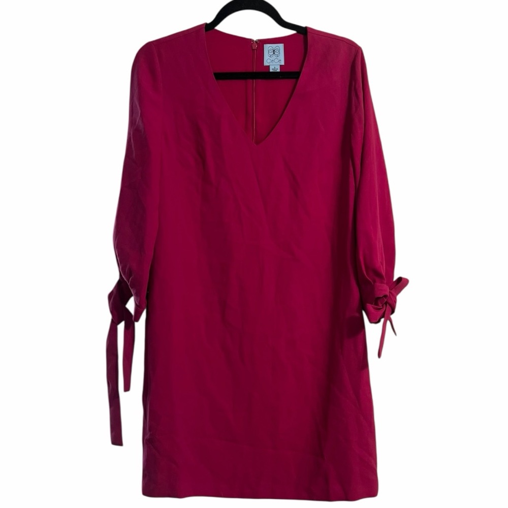 CeCe Pink V-Neck Dress Interview Outfit